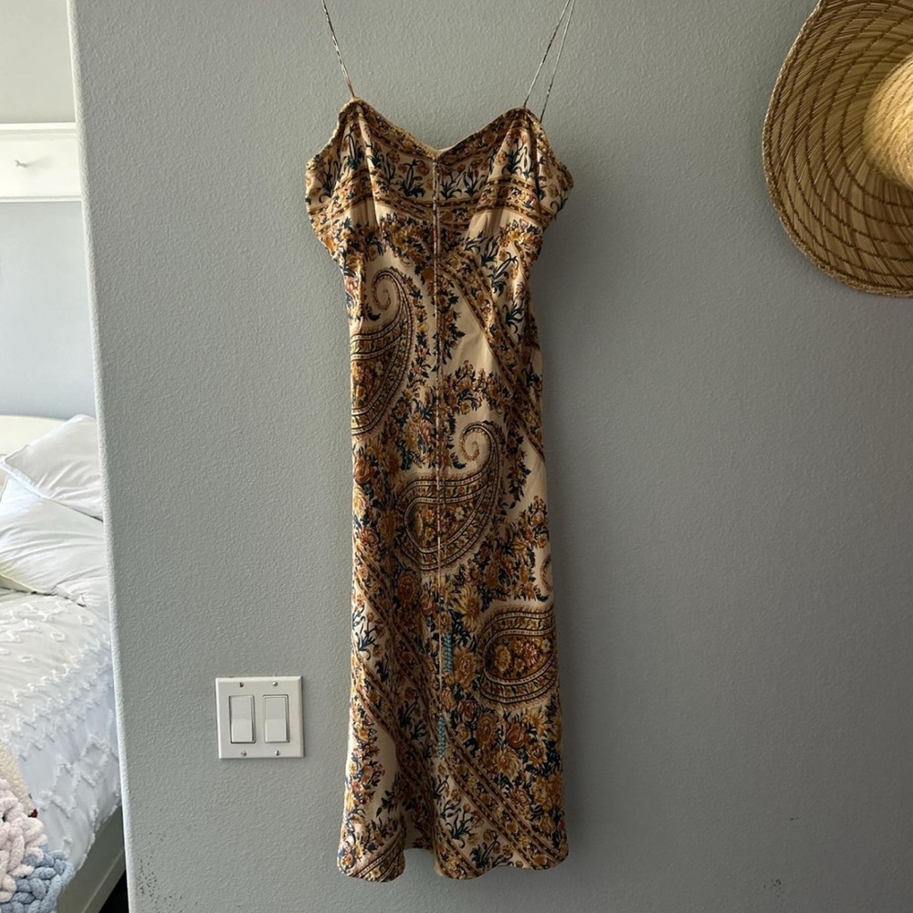 Plenty by Tracy Reese Paisley Midi Dress in Brown and Cream
